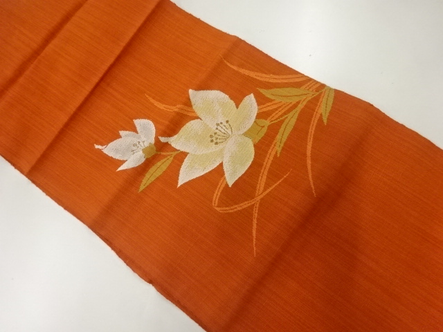 JAPANESE NAGOYA OBI / WOVEN FLORAL PLANTS